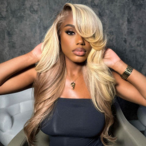 Blonde balayage on light brown hair