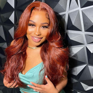 maple red human hair wig