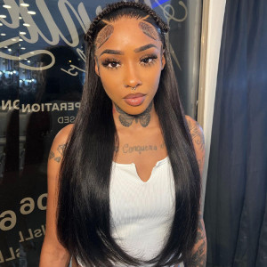 straight braided wig