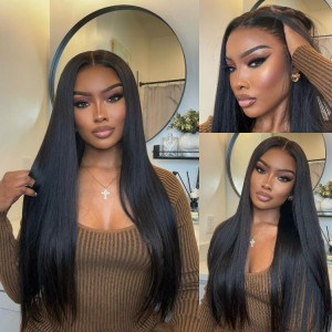 straight human hair wig