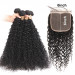 Curly Wave Hair Bundles with 6*6 Lace Closure