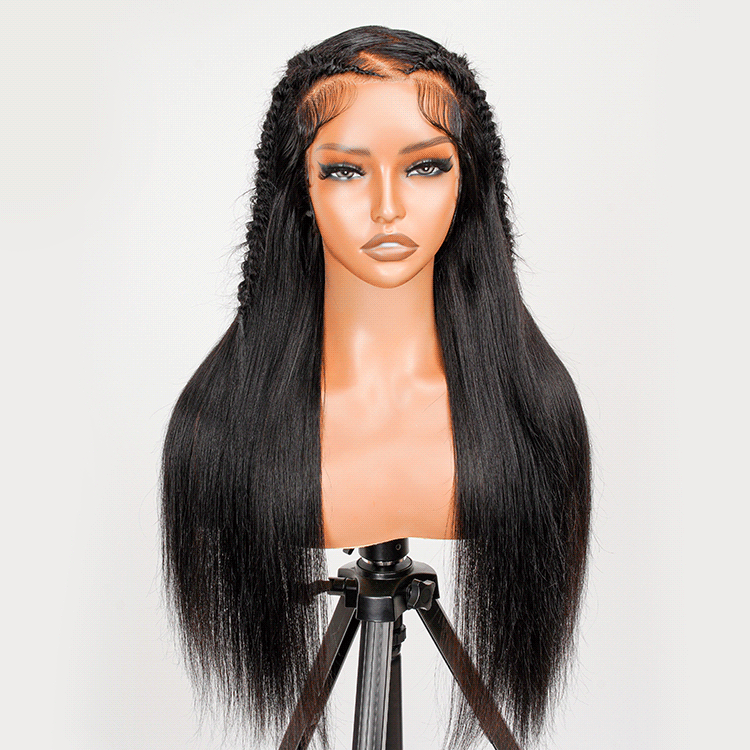 zigzag parting straight hairstyle