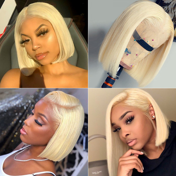 613 Straight Blonde Bob Wig