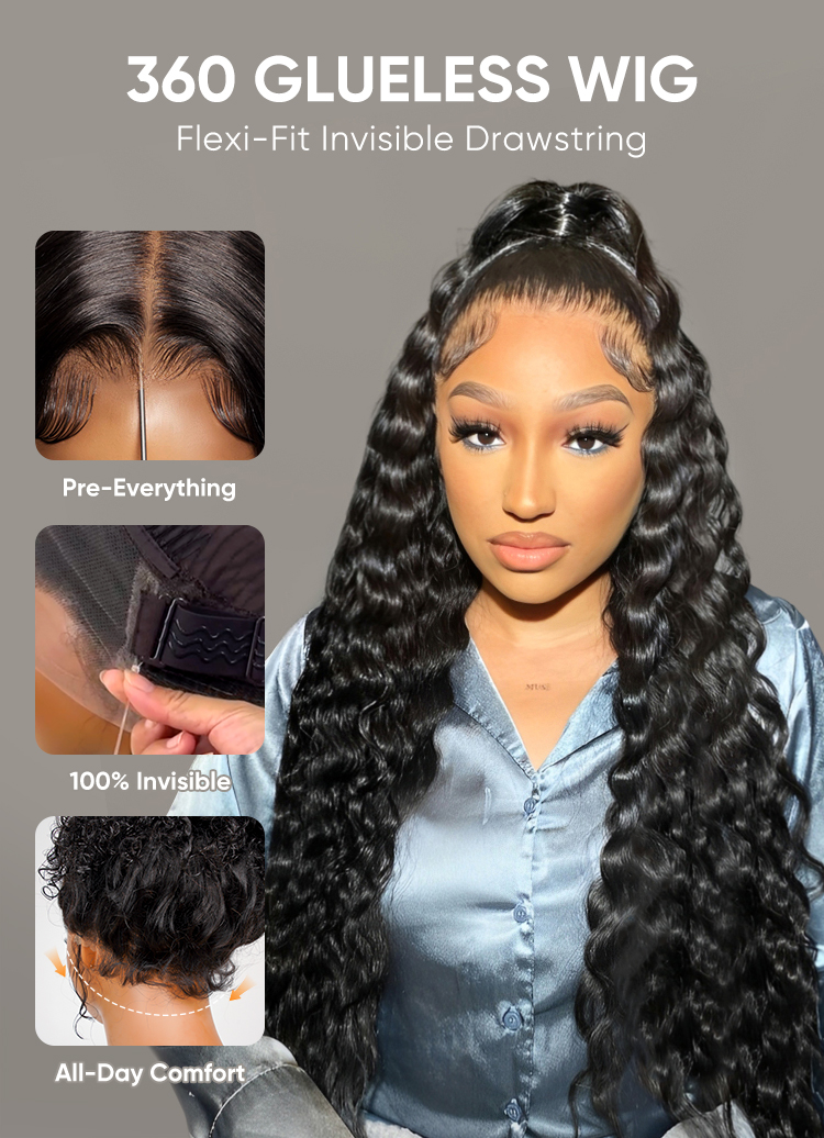 360 glueless wig