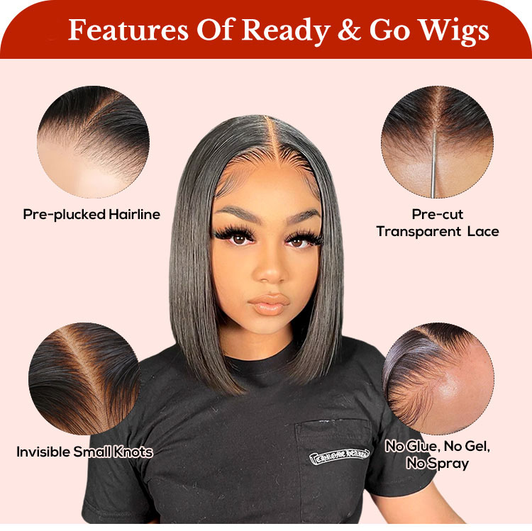 straight bob glueless wig